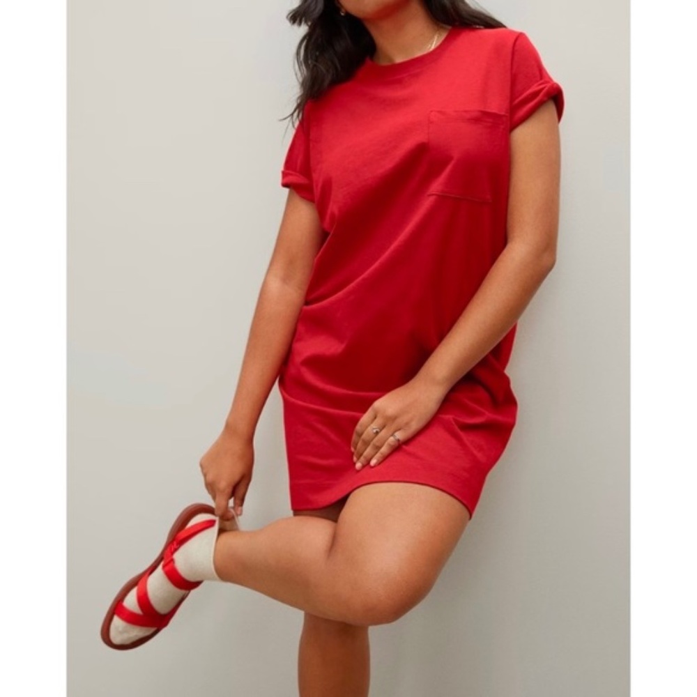 Everlane Weekend Tee Dress, scarlet red, XXS